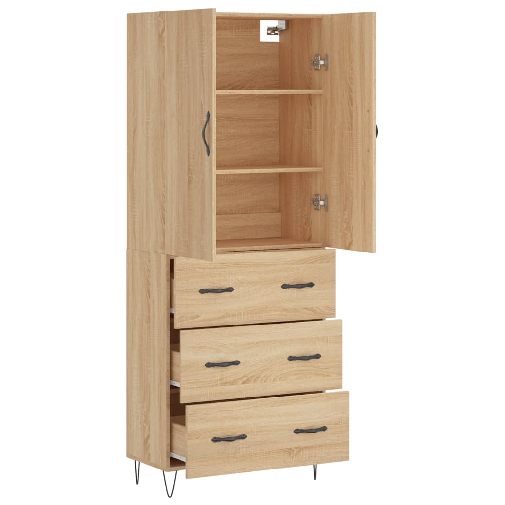 Highboard Sonoma Oak 69.5x34x180 cm Engineered Wood